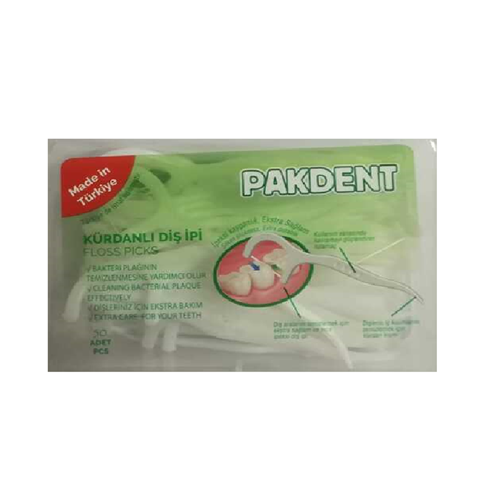 PAKDENT KÜRDANLI DİŞ İPİ 50 Lİ PAKET KARE KUTU