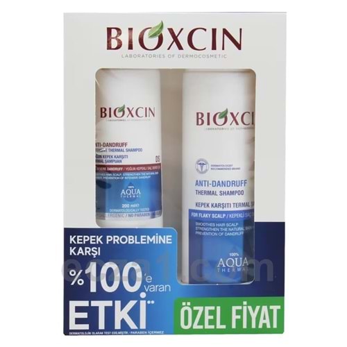 BİOXCIN AQUA THERMAL KEPEK KARŞITI TERMAL ŞAMPUAN 300 ML + 200 ML HEDİYELİ KOFRE PAKET
