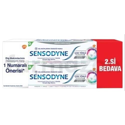 SENSODYNE ÇOK YÖNLÜ KORUMA GELİŞMİŞ BEYAZLIK 50 ML 2 Lİ