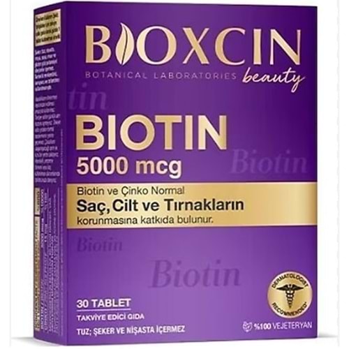 BİOXCİN BİOTIN 5000 MCG 30 TAB.ÇİNKO