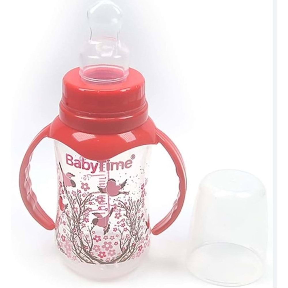 BT072 Kulplu PP Biberon (Silikon Damaklı Uçlu) 150ml