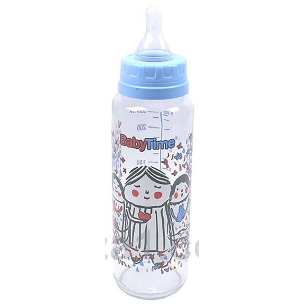 BR073 Klasik Cam Biberon (Silikon Kiraz Uçlu) 250ml