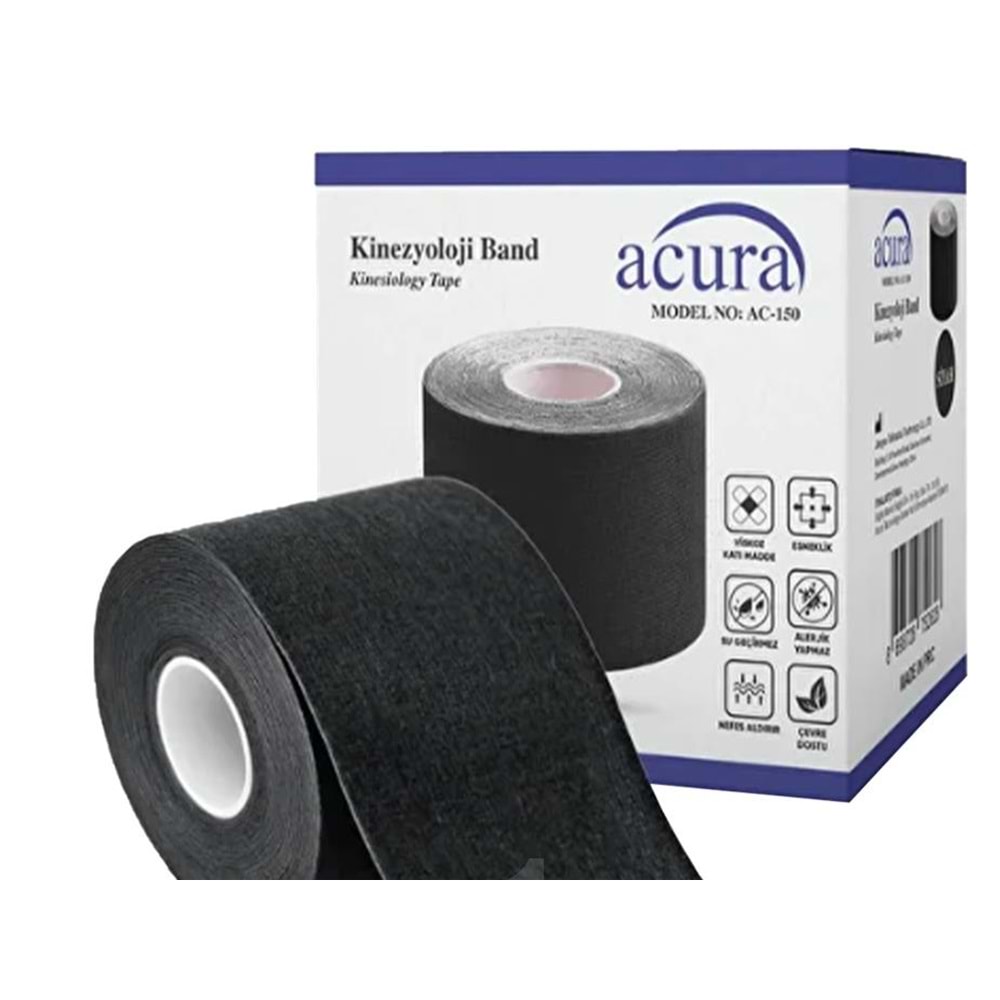 ACURA KİNESİOLOGY 5 CM X 5 MT AĞRI BANDI ( SİYAH )