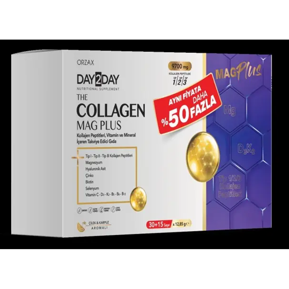 OCEAN DAY 2 DAY ( KOLAJEN ) MAG PLUS TİP 1-2-3 30+15 SAŞE ( ÇİLEK & KARPUZ ) % 50 AVANTAJLI PAKET
